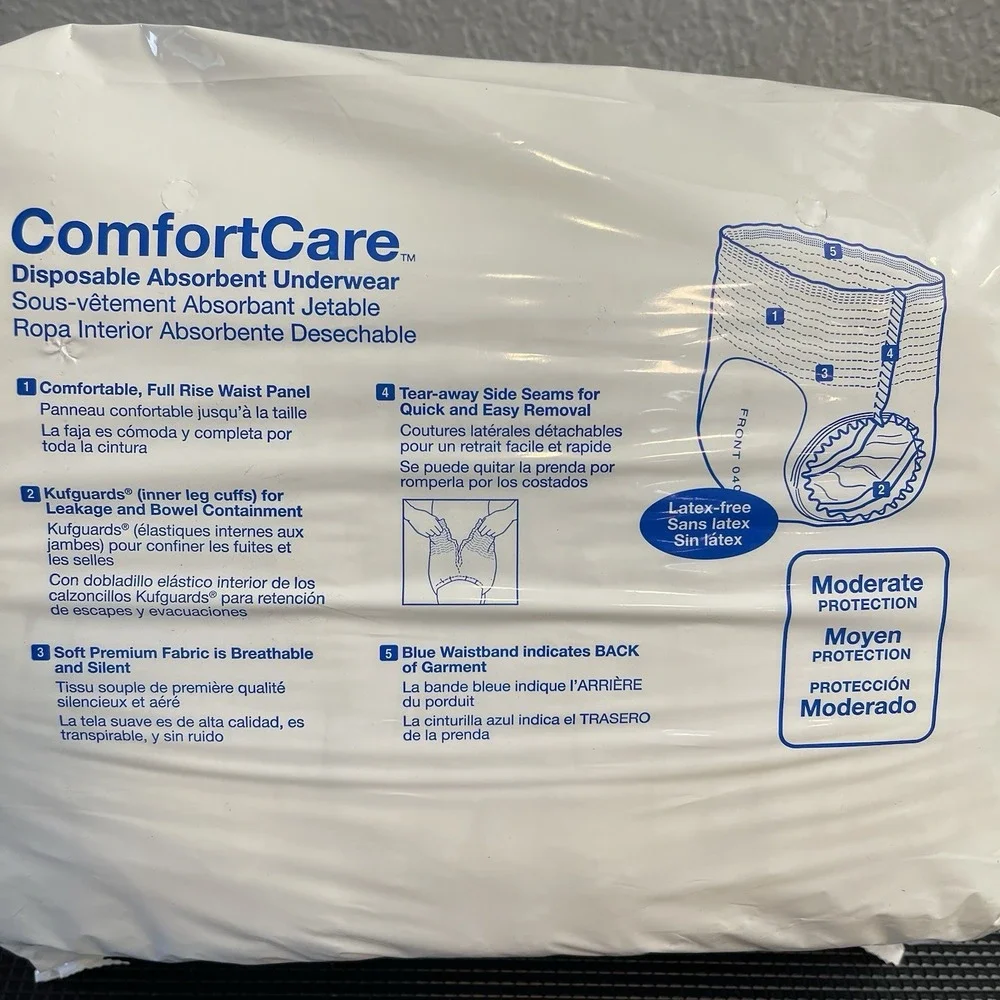 ComfortCare Disposable Absorbent Underwear Large 25 Count Adult Pull Up Diapers